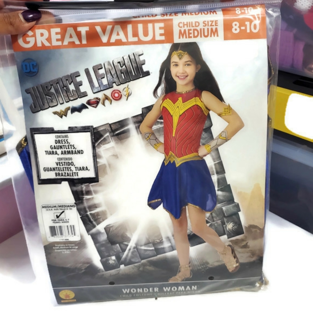 Wonder Woman Girls Halloween Costume Sz M 8-10